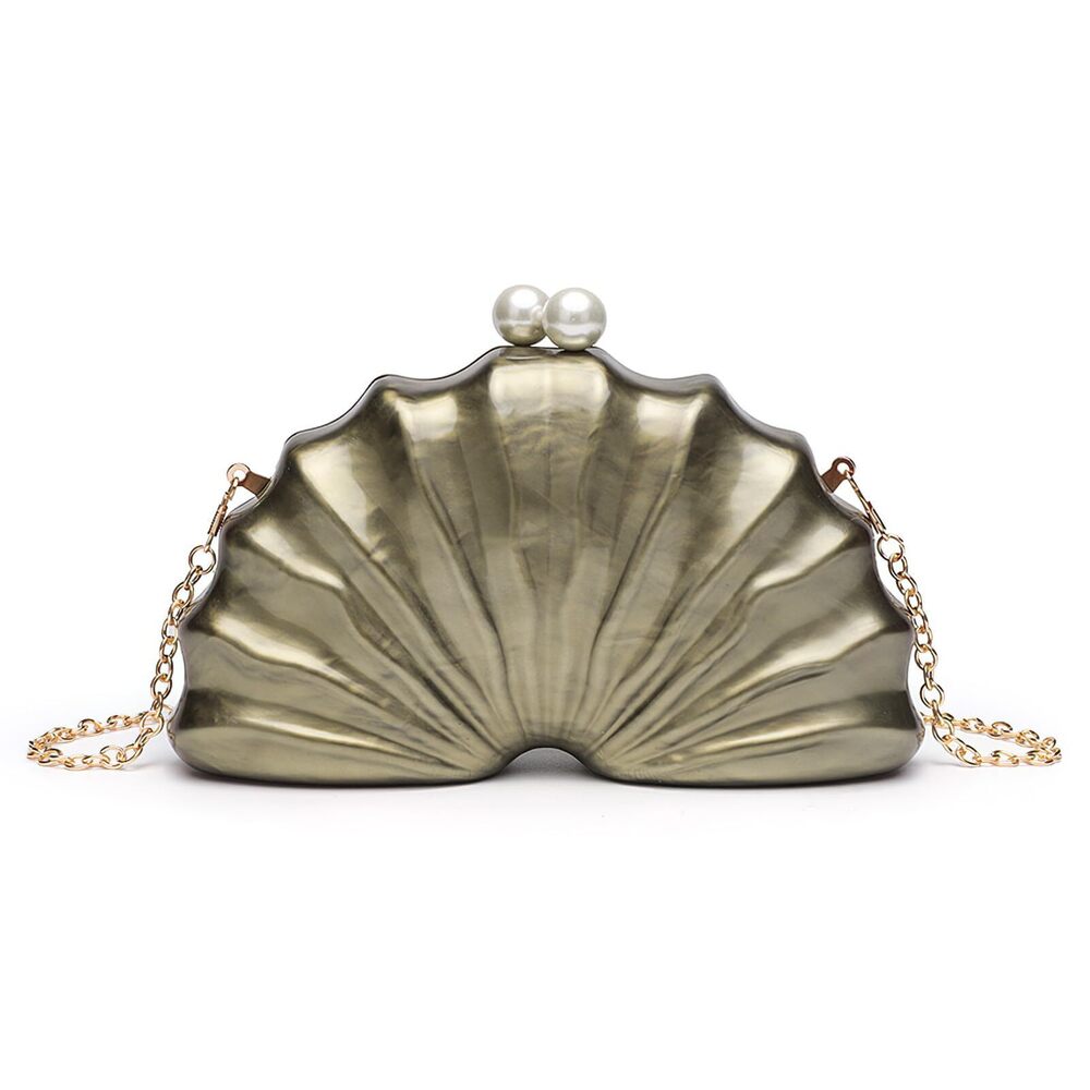 1550 Shell Clutch Purse Elegant Evening Bags with Detachable Chain - Picture 6 of 7
